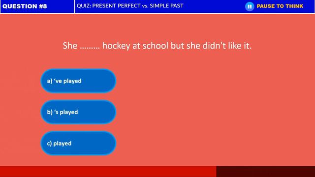 Quiz - Present Perfect vs Past Simple смотреть онлайн