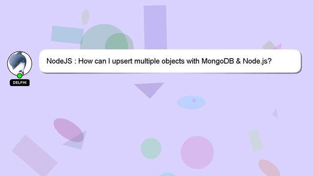 NodeJS : How can I upsert multiple objects with MongoDB & Node.js? смотреть онлайн
