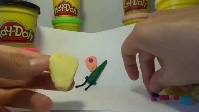 Как слепить бабочку из пластилина Плей До. How to make a butterfly of Play-Doh. смотреть онлайн