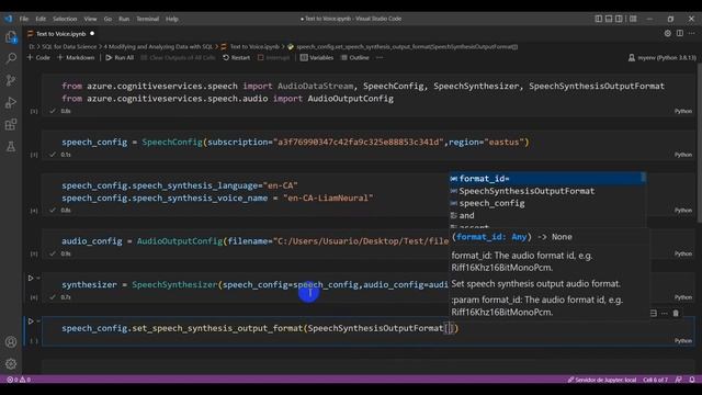 Converting text to voice with Python and speech (cognitive services) смотреть онлайн