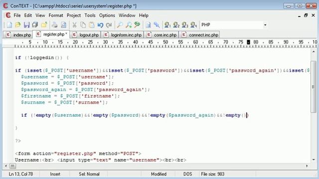 Beginner PHP Tutorial - 145 - Registration Form Part 2 смотреть онлайн