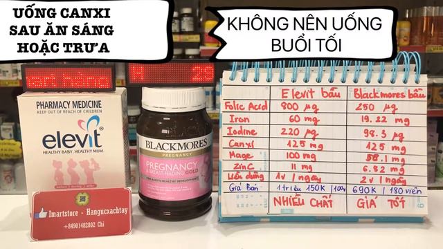 So Sánh giữa Blackmores Pregnancy 180 Viên và Elevit 100 Viên смотреть онлайн