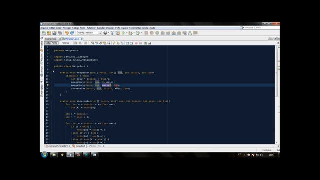 Video aula JAVA: Ordenação - MergeSort UniCode смотреть онлайн