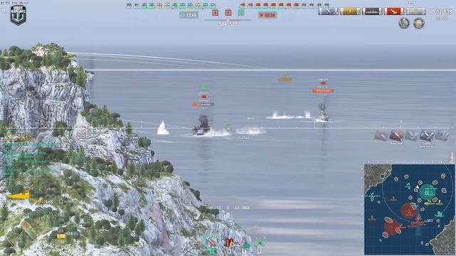 Battleship Warspite: 9 ships destroyed - World of Warships смотреть онлайн