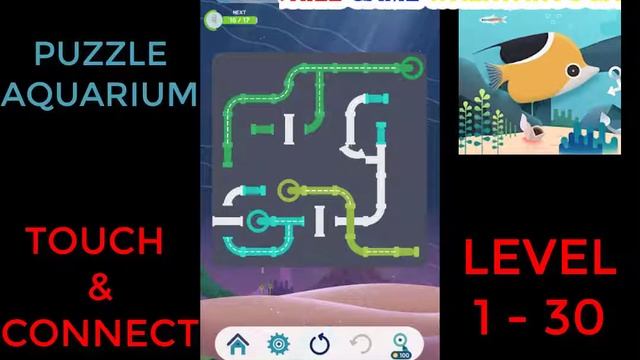 Puzzle Aquarium | Touch & Connect Level 1 - 30 | Walkthrough смотреть онлайн