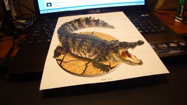 3D иллюзия крокодил
