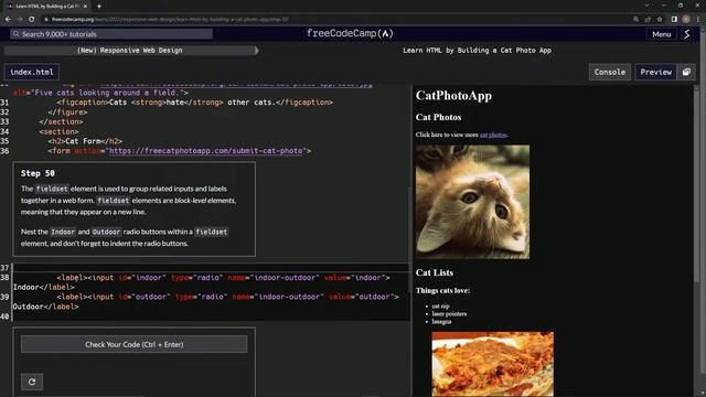 Learn HTML by Building a Cat Photo App - Step 50 смотреть онлайн