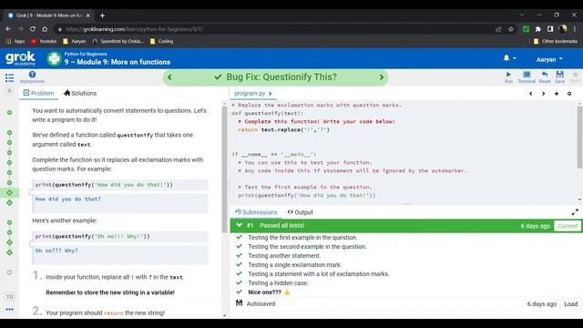 Grok Module 9 Python Solutions смотреть онлайн