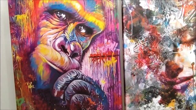 Finished Example of Abstract Wall Art | 3 Piece Canvas Set | Colorful Art | mybudgetart.com.au смотреть онлайн