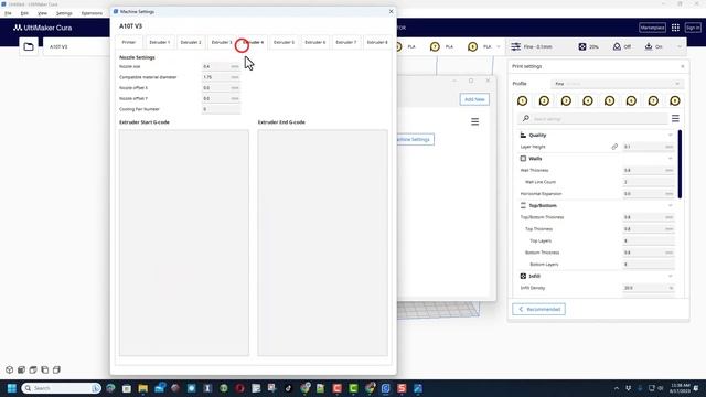Add a Geeetech A10T Printer in Cura Virtual Extruder Mixing Setup смотреть онлайн