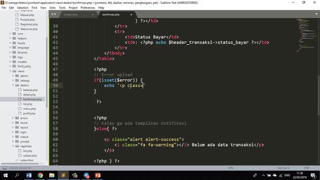 Tutorial Toko Online dengan Codeigniter Sesi 20 Konfirmasi Pembayaran dan CRUD Modul Rekening смотреть онлайн