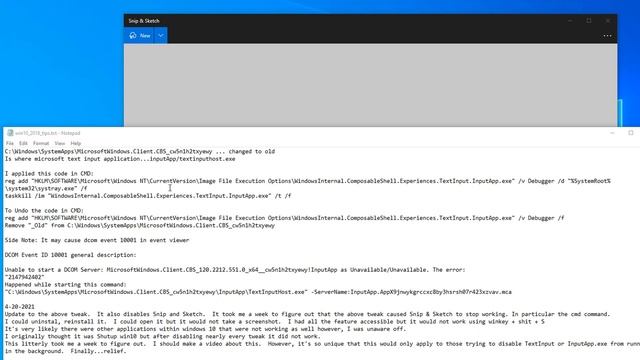 Disabling Microsoft Text input Application Can Break Snip & Sketch смотреть онлайн