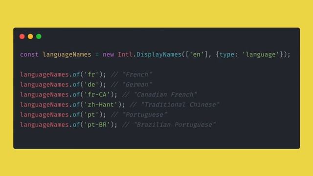 Intl.DisplayNames - Javascript смотреть онлайн