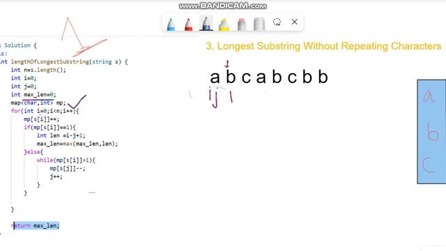 Longest Substring Without Repeating Characters||Leetcode 3||Easy Solution#leetcode #hashmap #dsa смотреть онлайн