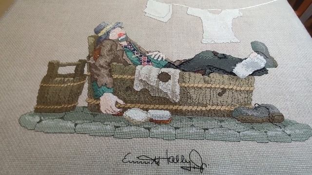 Готовая вышивка "Грустный клоун" смотреть онлайн