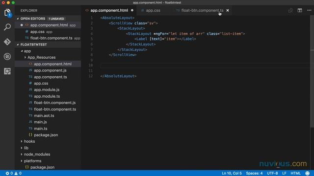 Floating Action Button in NativeScript with Angular. Part 2: Creating and Styling the FAB Component смотреть онлайн