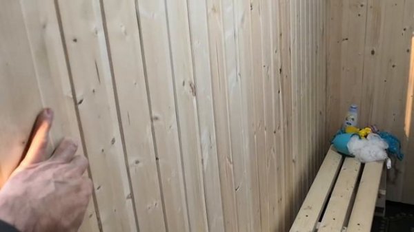 Баня из газоблока через год