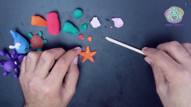 How To Make Clay Sea Animals + Learning The Names Of Sea Animals | Clay Modeling Projects 2 смотреть онлайн