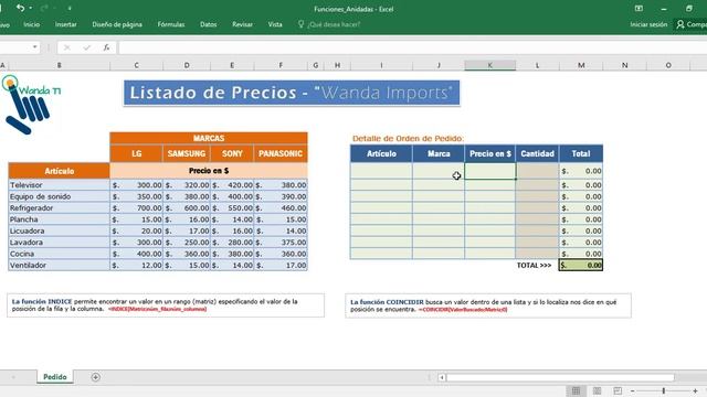 Como usar Función Indice y Función Coincidir - Excel смотреть онлайн