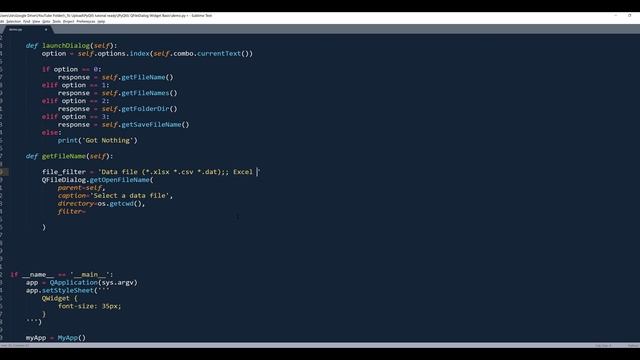 How to use QFileDialog (File Dialog) in PyQt5 смотреть онлайн