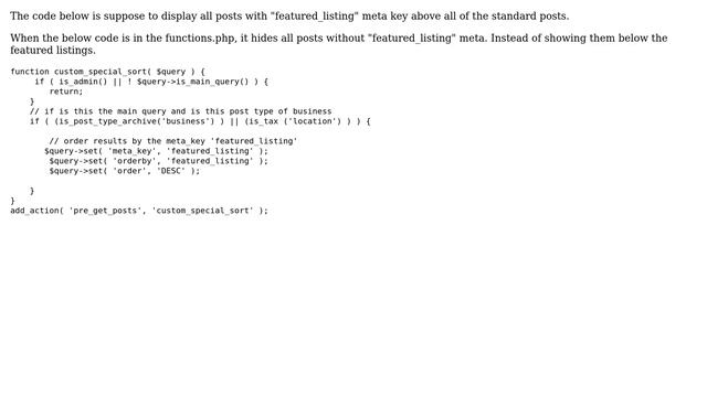 Wordpress: Order posts by meta value hiding posts instead of re-ordering смотреть онлайн