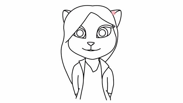 How to draw My Talking Angela (My talking Tom) easy step by step drawing kitty, cat смотреть онлайн