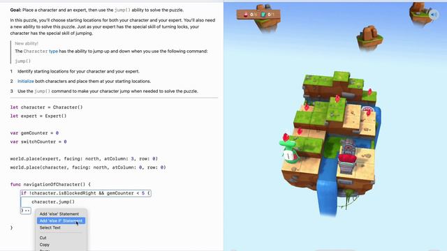 Swift Playgrounds на русском, Parameters 6 урок | Placing Two Characters смотреть онлайн