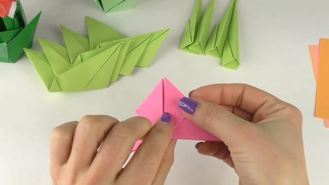 ОРИГАМИ ИЗ БУМАГИ | САД ТЮЛЬПАНОВ| Как просто сделать ЦВЕТОК ИЗ БУМАГИ смотреть онлайн