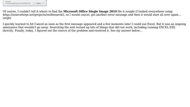 Unix & Linux: Every time I run Excel 2010, Windows Installer tries to configure it смотреть онлайн