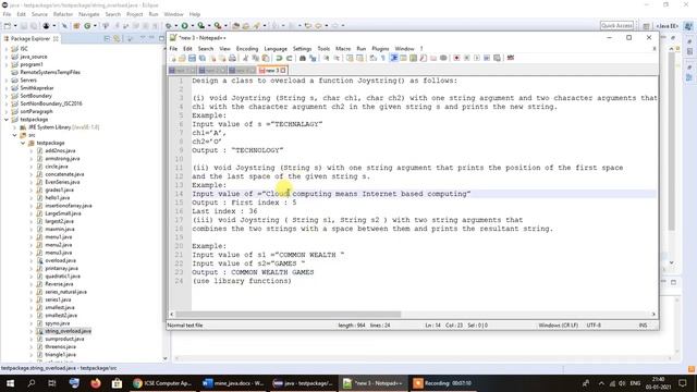 Java program to overload a function joystring() смотреть онлайн