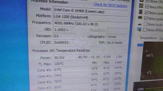 i5 10400 in MiniITX stress test AIDA64 20 minutes смотреть онлайн