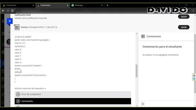 Autoevaluación T02 - JAVA FUNDAMENTALS (ORACLE) - 20/20 смотреть онлайн