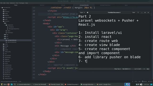 Laravel websockets + Pusher + React.js смотреть онлайн