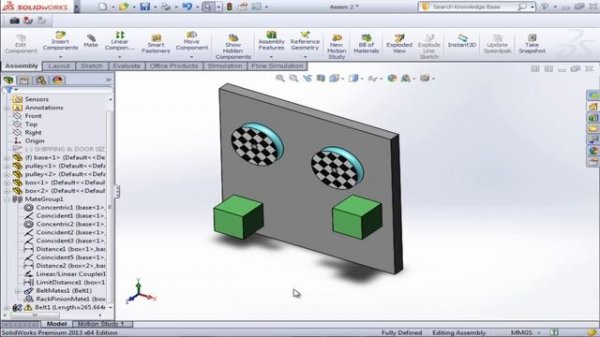 motion simulation in solidworks |How to animate and model rope and pulley ?