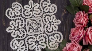 Брюггское кружево - квадратная салфетка. Часть 1