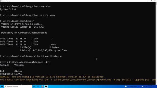 Python Virtual Environment Tutorial (Windows 10) смотреть онлайн