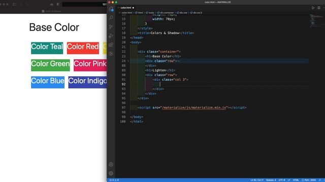 Materialize CSS Tutorial 4 - Colors & Shadows смотреть онлайн