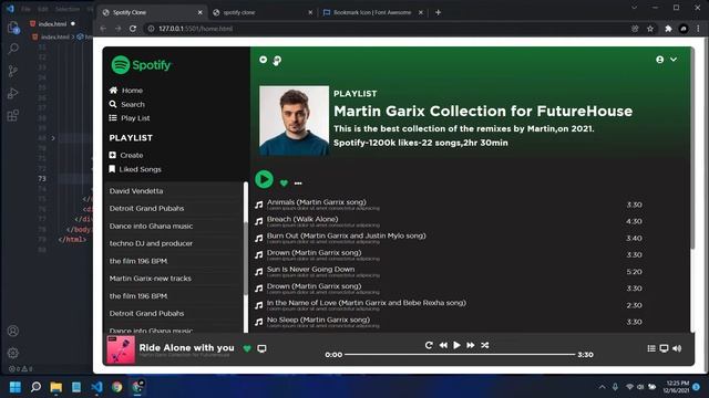 Spotify clone in Sinhala from start to end | HTML, CSS | Web design tutorial смотреть онлайн