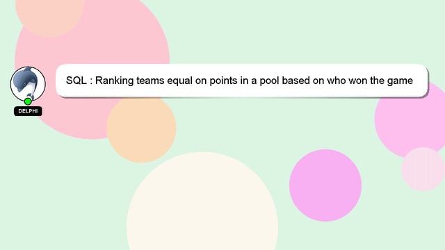 SQL : Ranking teams equal on points in a pool based on who won the game they played смотреть онлайн