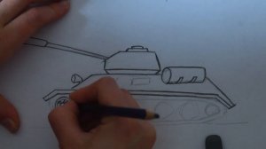 Как нарисовать танк Т-34 // простой рисунок для начинающих