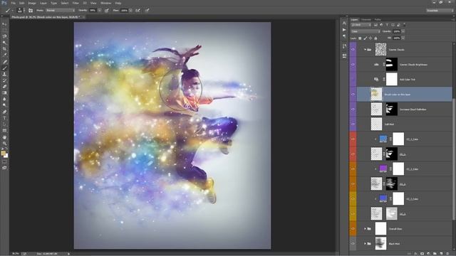 Cosmic Photoshop Effect Tutorial | Automatically create a cosmic galaxy effect смотреть онлайн