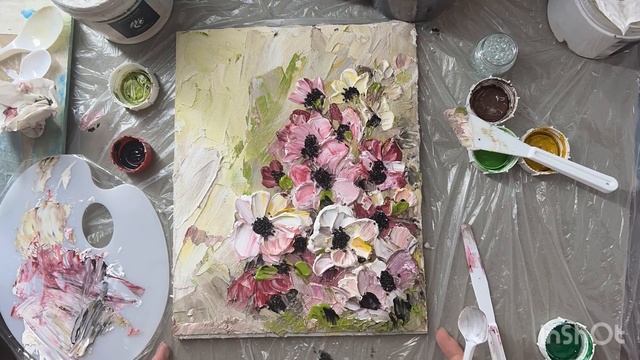 Интерьерная картина текстурной пастой и наполнителями за пол часа?Мастер-класс для начинающих смотреть онлайн