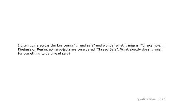 iOS : What does it mean for something to be thread safe in iOS? смотреть онлайн
