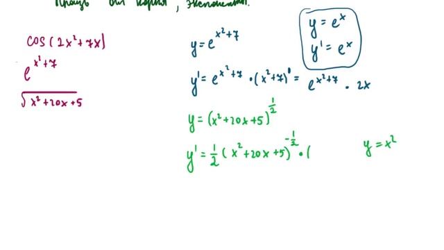 Производная от корня и экспоненты. Как брать сложные производные? смотреть онлайн