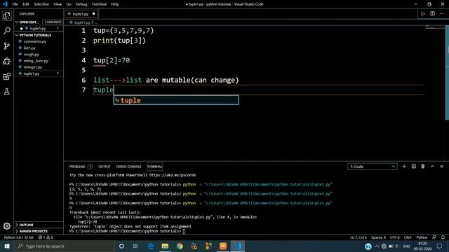 Tuple in Python #11 |Diff b/w Tuple & List| || Python Tutorials for Beginners || || Jeevan Upreti | смотреть онлайн
