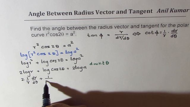 Angle between the Radius Vector and Tangent r^2cos2t = a^2 смотреть онлайн