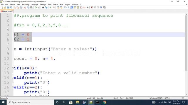 program to print fibonacci sequence|python Interview questions|python forbeginners|pythonprogrammin смотреть онлайн