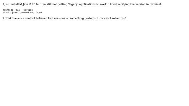 Apple: Problem with installing Java: java: command not found смотреть онлайн
