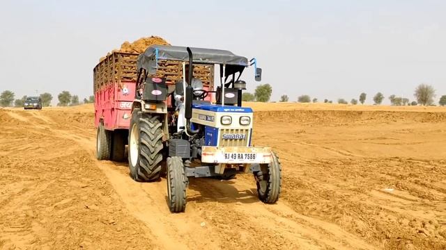इतना ज़ोर कहाँ से आया Swaraj 744 XT Tractor Stuck Pulling By JCB 3dx Jcb 3dx Backhoe Loading Mud смотреть онлайн