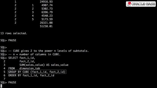 GROUP BY, ROLLUP and CUBE in Oracle смотреть онлайн